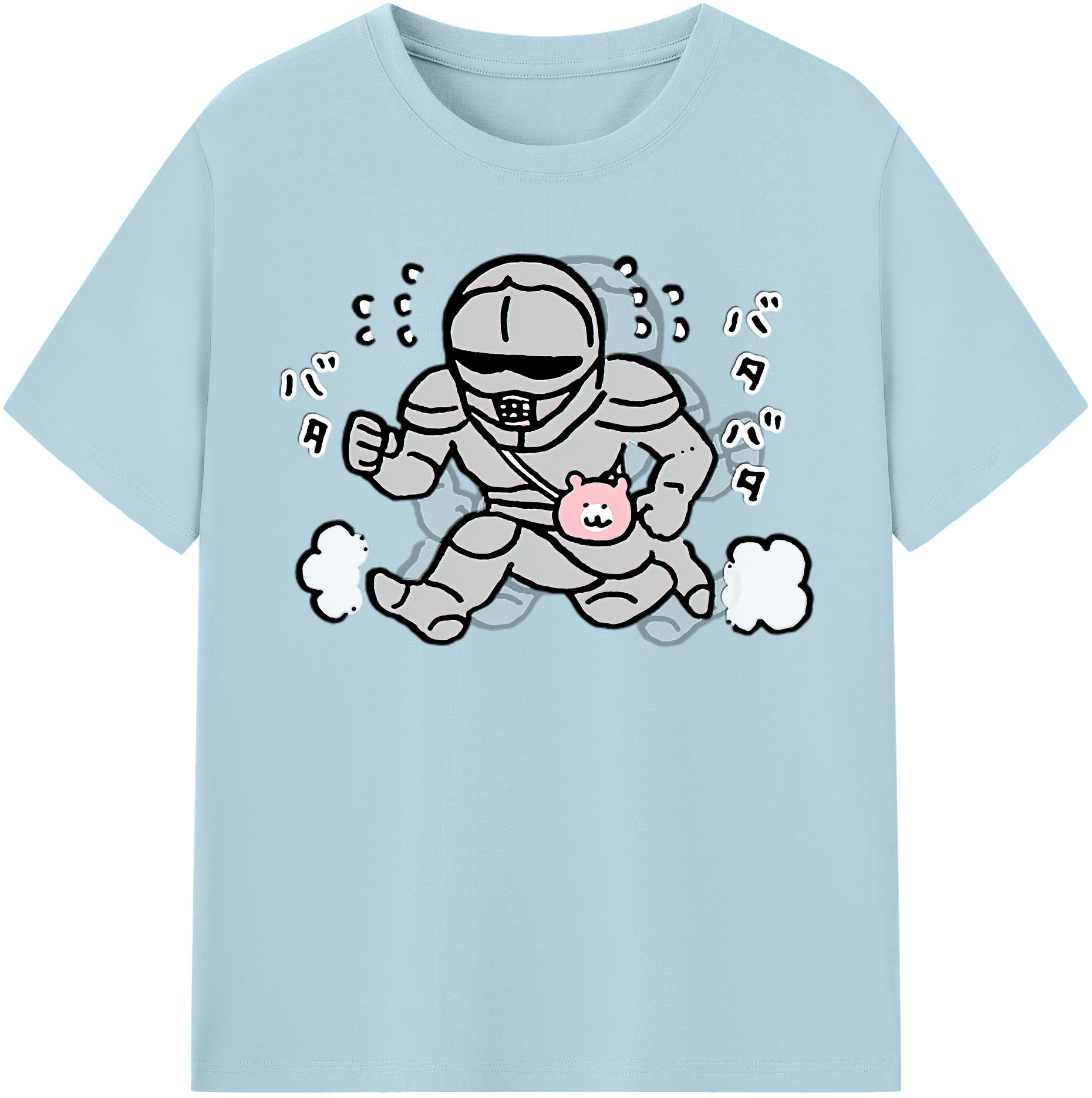 （画像用） ちいかわ 労働の鎧さん Chii-kawa Mr. Armor of Labor 綿100％半袖Tシャツ（フロントプリント）